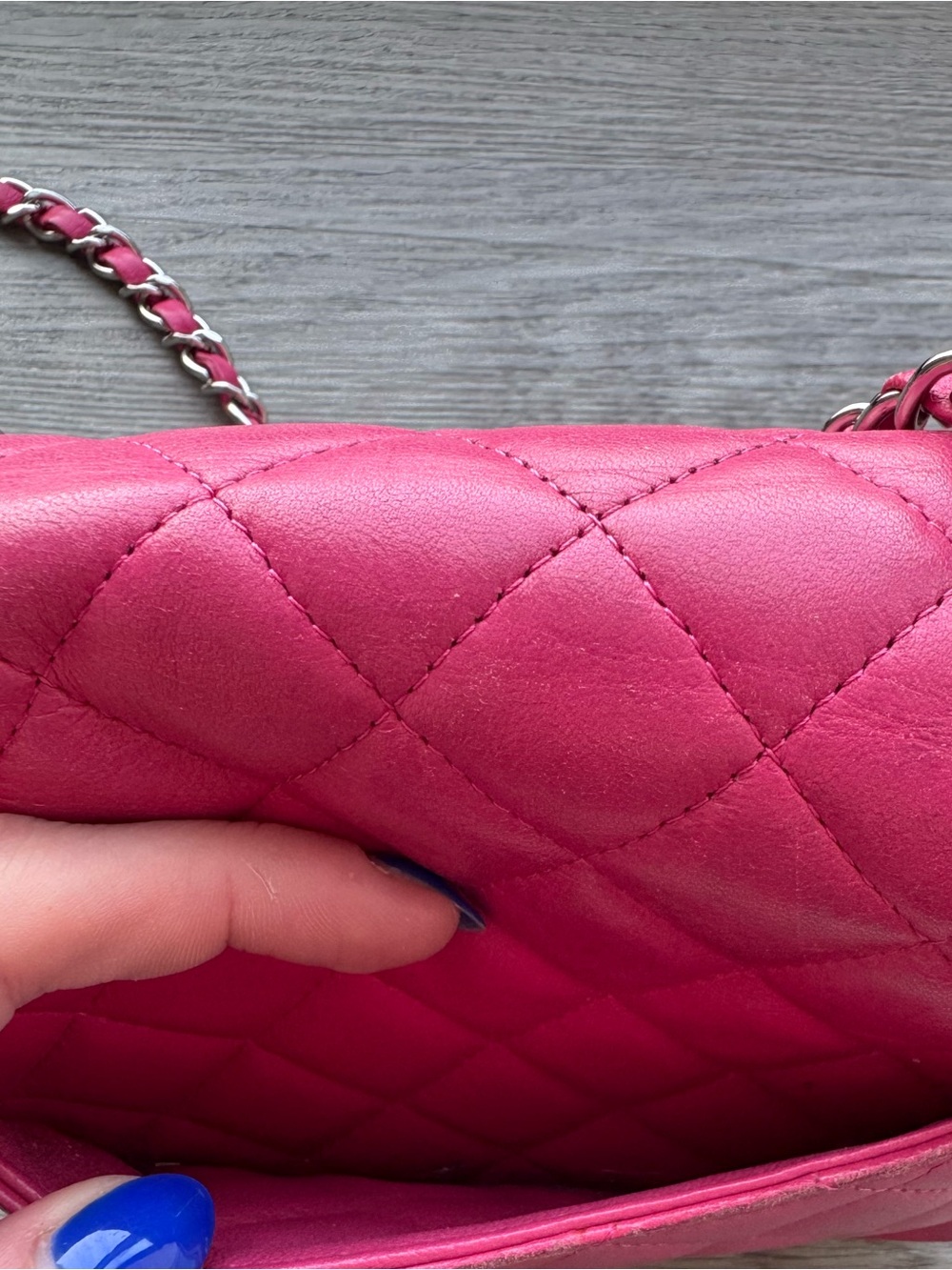 Chanel - Mini Square Flap Bag in Pink - Picture 8 of 14